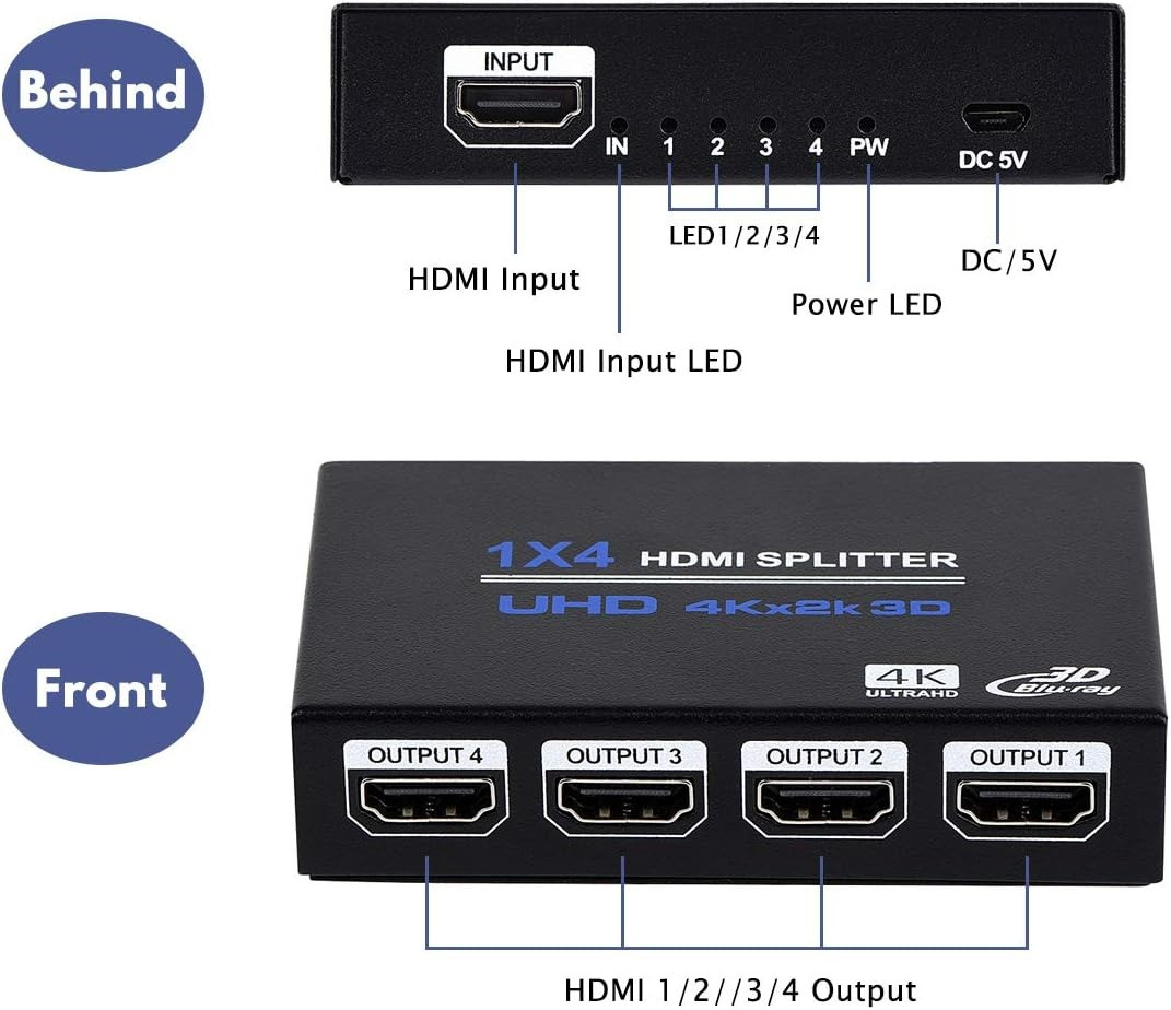 4 Port VGA Splitter VGA-1502 VGA Splitter 150MHz
