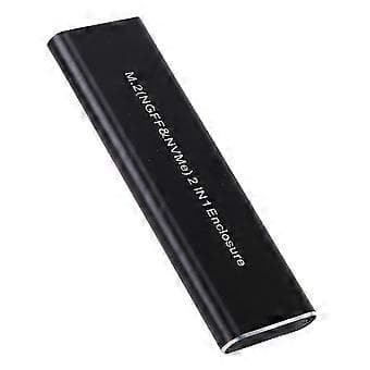 256GB External in an M.2 NVME NGFF 2 in 1 SSD to Type-C/USB Enclosure