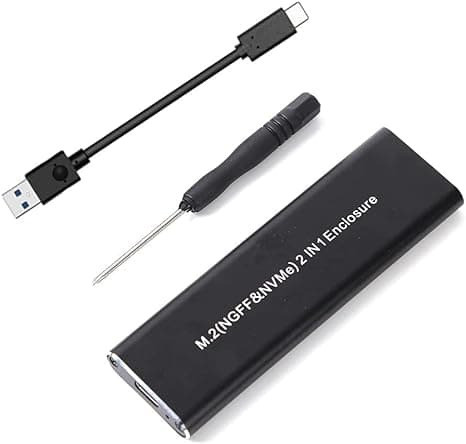 256GB External in an M.2 NVME NGFF 2 in 1 SSD to Type-C/USB Enclosure