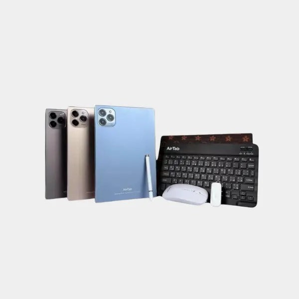 AirTab A17 Pro Max 5G Tablet 10.1" FHD Incell Display Android 15 16GB RAM 1TB ROM 13MP + 30MP Camera Bluetooth Headset Keyboard 10000mAh Battery