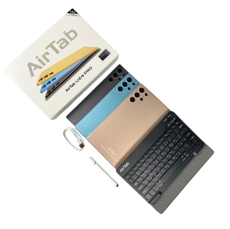 AirTab U24 Pro Tablet 10.1" FHD Display Android 13 16GB RAM 1TB ROM 13MP + 30MP Camera Bluetooth Keyboard Stylus pen 10000mAh Battery