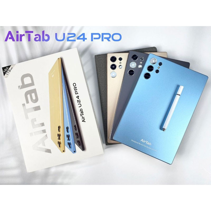 AirTab U24 Tablet 10.1" FHD Display Android 13 16GB RAM 1TB ROM 13MP + 30MP Camera Bluetooth Keyboard Stylus pen