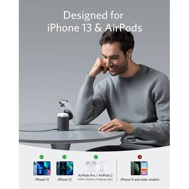 Anker 623 Magnetic Wireless Charger (MagGo): 2-in-1 Stand with 20W USB-C Charger & Cable