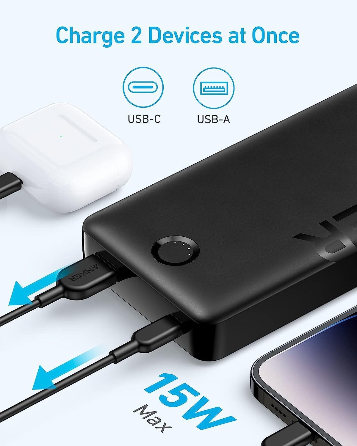 Anker PowerCore 325 (20000mAh): 15W Fast Charging Dual Port Power Bank