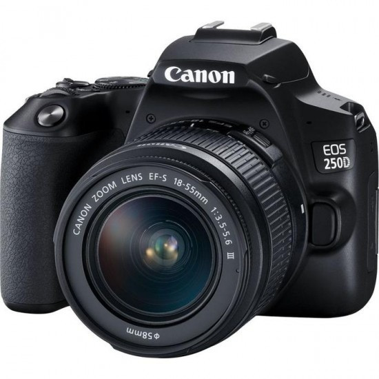 Canon EOS 250D DSLR Camera with EF-S 18-55 mm f/3.5-5.6 III Wi-Fi Bluetooth 4K Movies