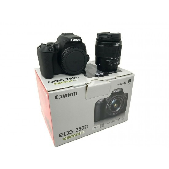 Canon EOS 250D DSLR Camera with EF-S 18-55 mm f/3.5-5.6 III Wi-Fi Bluetooth 4K Movies