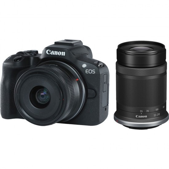 Canon EOS R50 Dual Lens Mirrorless Camera with 18-45mm and 55-210mm Lenses