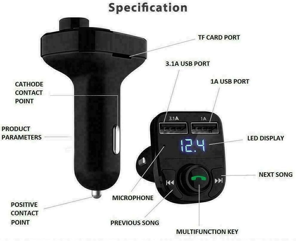 CarX8 Bluetooth MP3 MP4 FM Transmitter