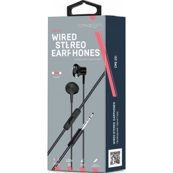 Crown Micro Wired Stereo Earphones - White CME-253