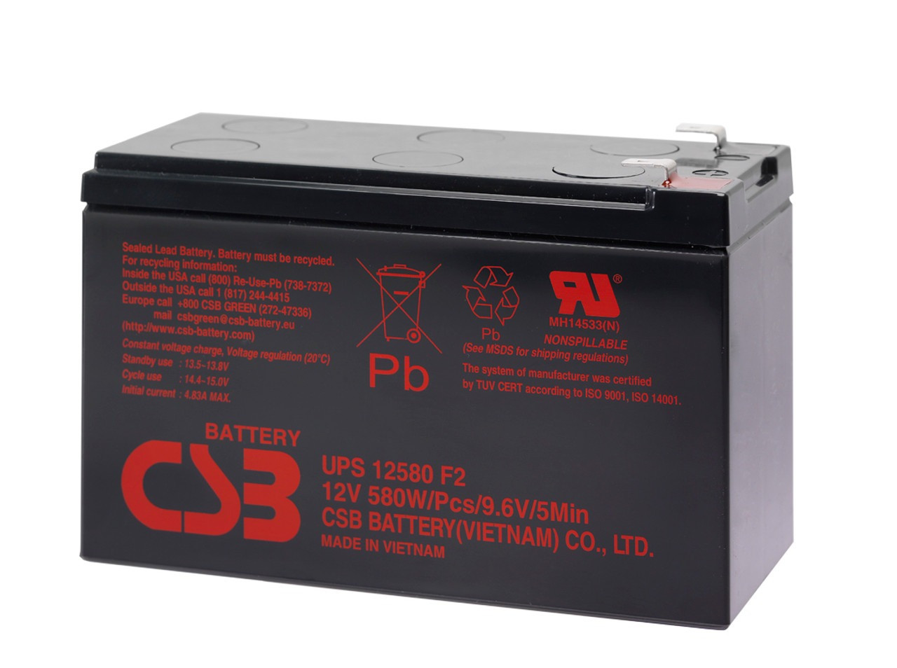 CSB HR 12V 6Ah Sealed Lead Acid APC 650VA UPS Battery Replacement