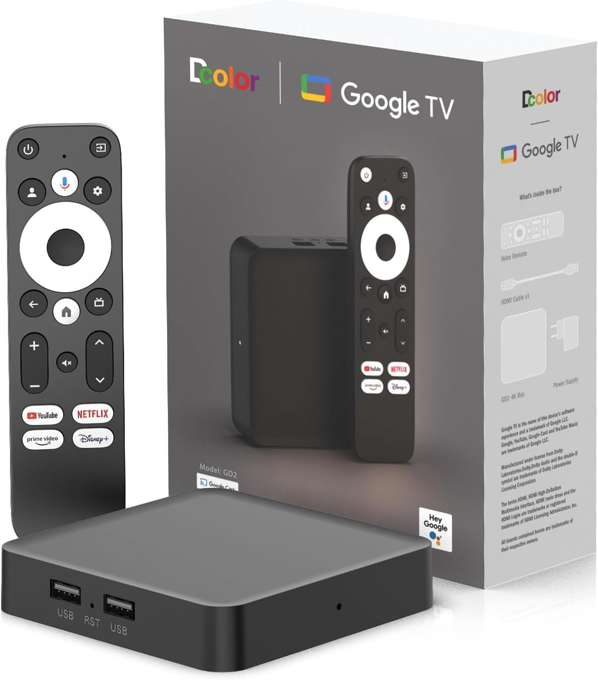 DCOLOR Google Certified 4K Android TV Stick