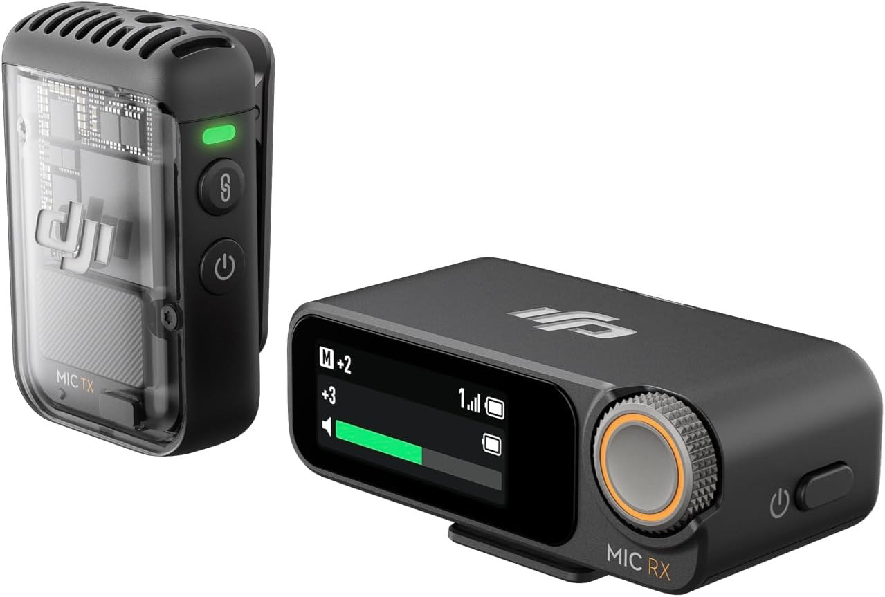 DJI Mic 2 Compact Digital Wireless Dual Microphone System Kit Recorder for Camera and Smartphone with Charging Case