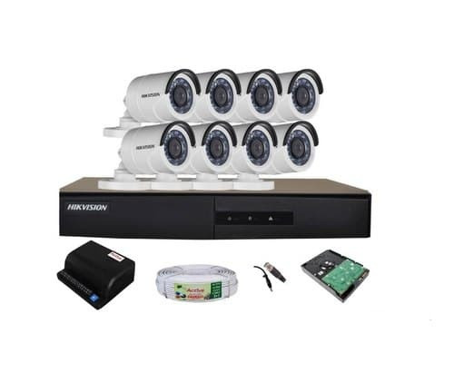 Hikvision 2MP DS-7208HQHI-F1 8CH DVR FHD DS-2CE70DFOT-PF Camera with 4TB HDD-8 Pieces