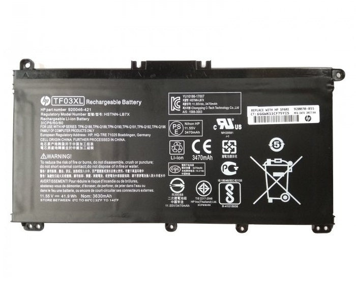 HP BK03XL Rechargeable Li-Polymer Battery Replacement 11.55V 41.7Wh(3 Cells) For HP Pavilion 14-ba153cl