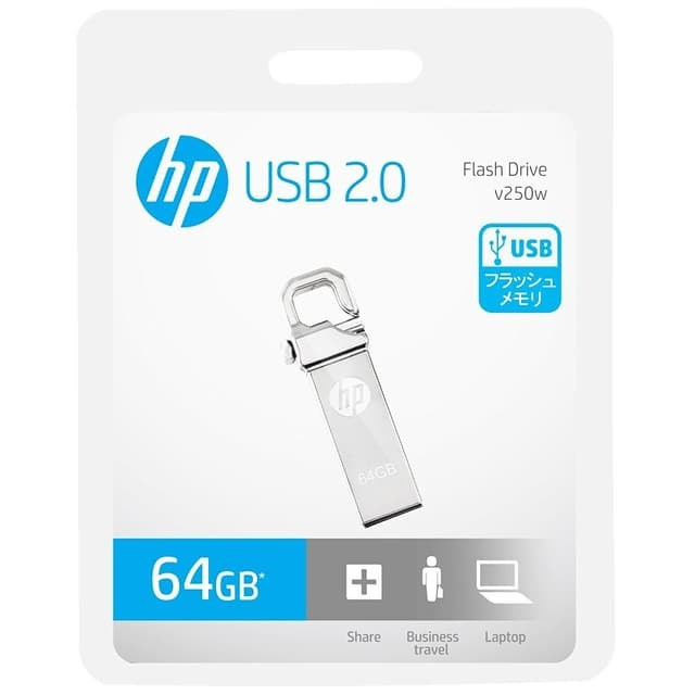 HP v250w 64GB Metallic Flash Drive USB 2.0