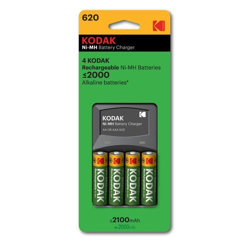 Kodak AA Rechargeable NiMh Finger Batteries 4(pcs) With AA/AAA Charger K620