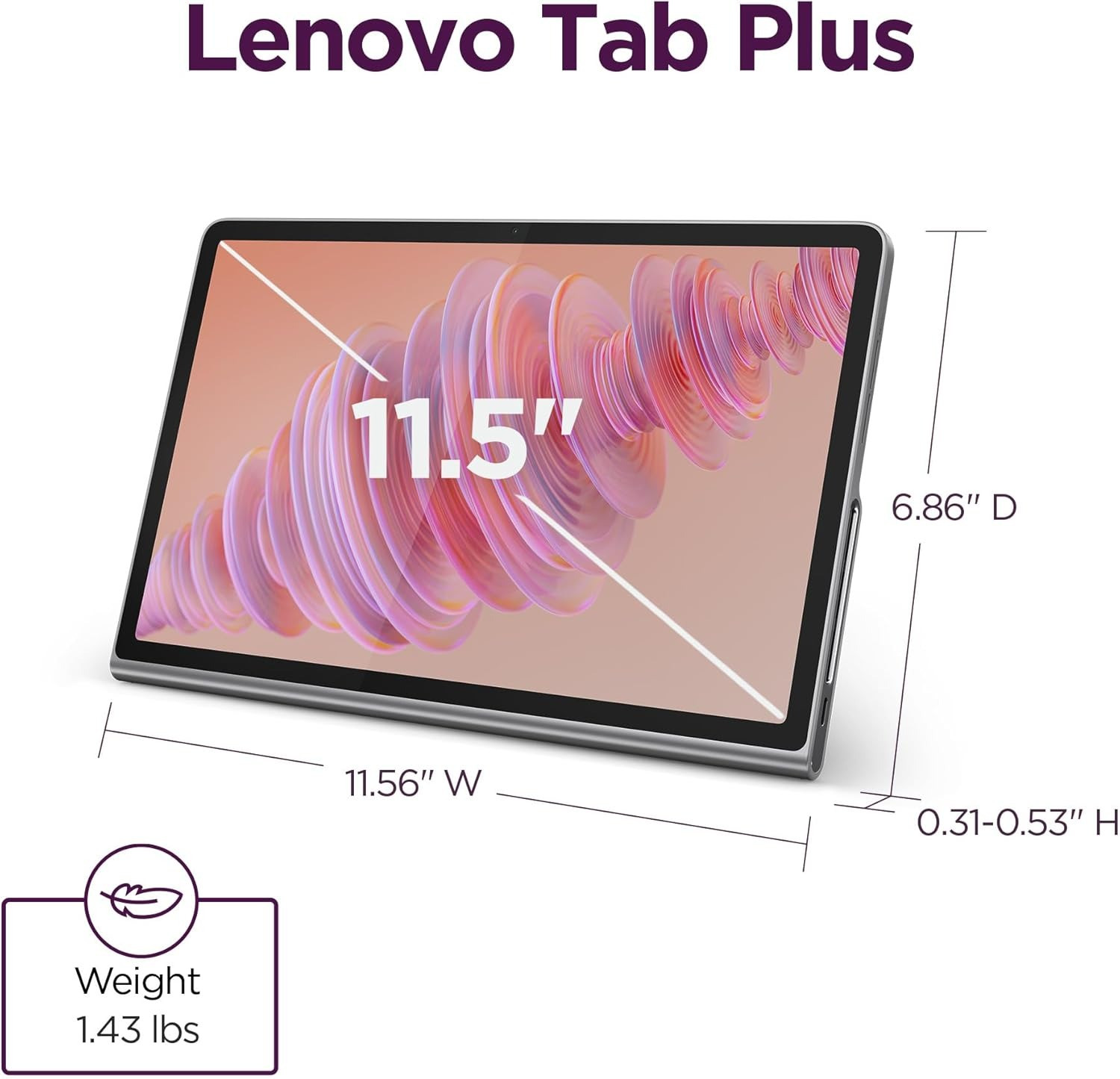 Lenovo Tab Plus Premium Entertainment Tablet 11.5" 2K LCD Touch Display 8GB RAM 128GB Storage Android 14 MediaTek Helio G99 8600mAh Battery JBL Speakers Folio Case Included 1 Year Dealership Warranty