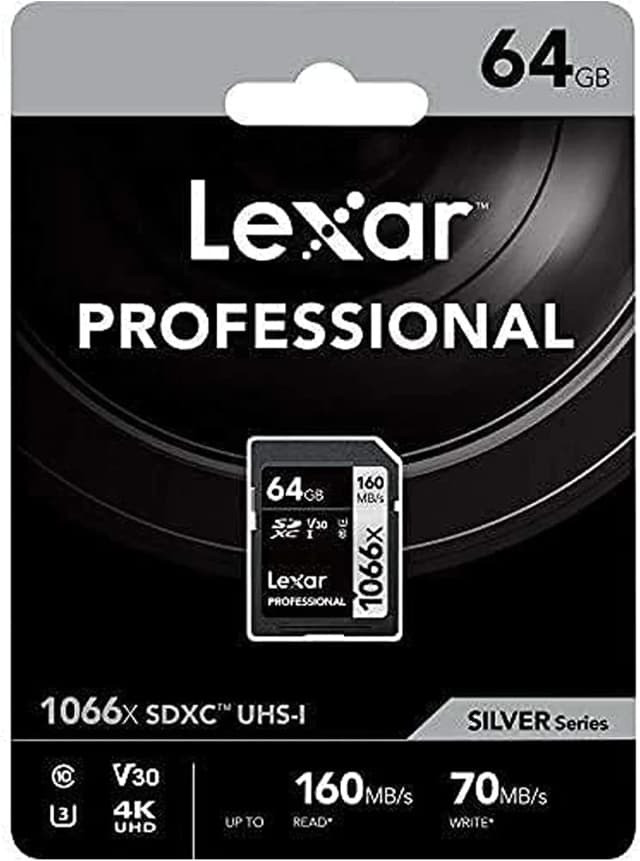 Lexar 64GB Professional 1066x UHS-I SDXC Memory Card 160MB/s, Silver Series - Image 2
