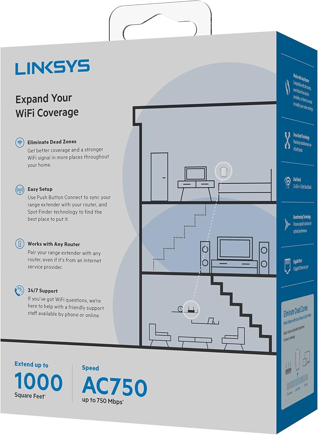 Linksys AC750 BOOST Wi-Fi Range Extender RE6300