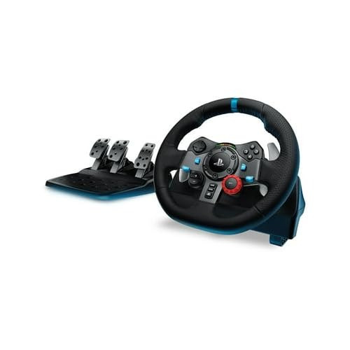 Logitech G29 Driving Force Racing Wheel & Floor Pedals Real Force Feedback Stainless Steel Paddle Shifters Leather Steering Wheel Cover Adjustable Floor Pedals