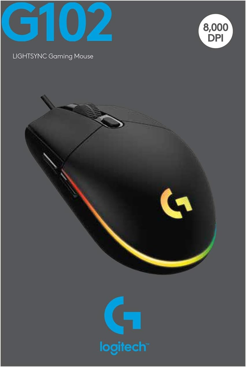 Logitech G102 LightSync RGB 6 Button Wired Gaming Mouse 8000DPi - Image 2