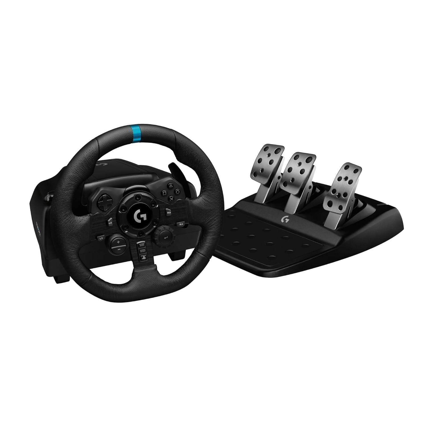 Logitech G923 Racing Wheel and Pedals, TRUEFORCE up to 1000 Hz Force Feedback, Responsive Driving Design, Dual Clutch Launch Control for PS5 PS4 PC Mac