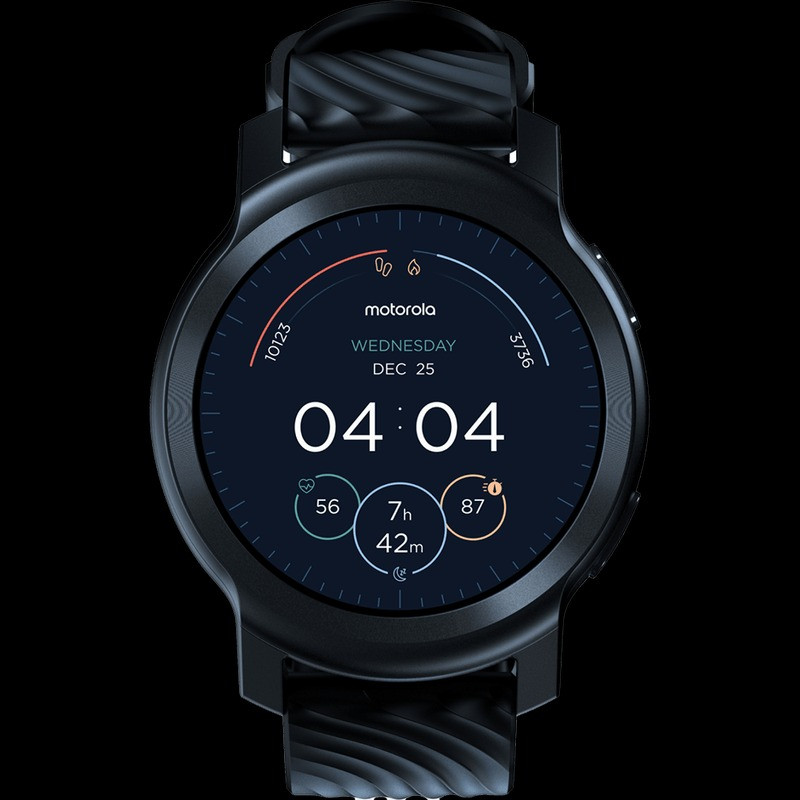 Motorola Moto Watch 100 Smart Watch 1.3 Inches IPS LCD Display 14 Day Battery Life 24 7 Heart Rate & SpO2 Monitoring