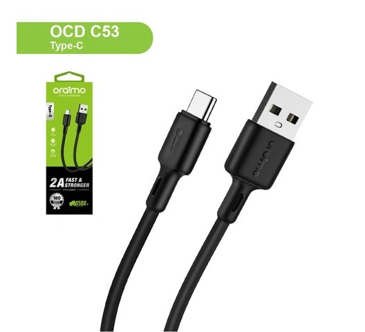 Oraimo 1M USB-C Fast Charging Cable (OCD-C53): 2 Amp Fastline Data Sync - Image 2