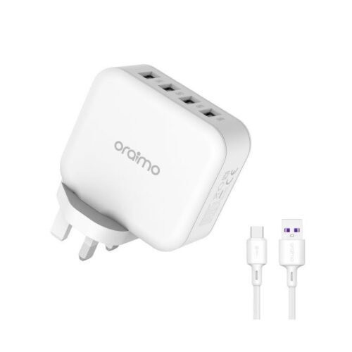 Oraimo Powercube OCW-U81F: 4-Port USB Wall Charger, Universal Fast Charging