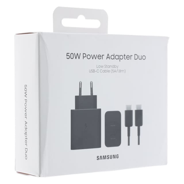 Samsung 50W Power Delivery Wall Charger & USB-C to C Cable: Genuine Fast Charge Kit