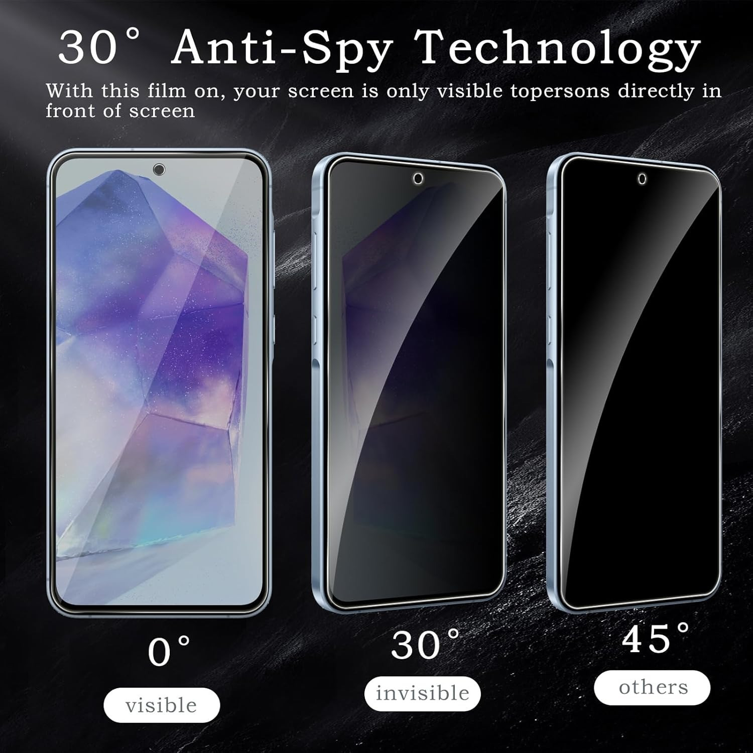 Samsung Galaxy A35/A55 Privacy Screen Protector: Anti-Spy Tempered Glass - Image 3