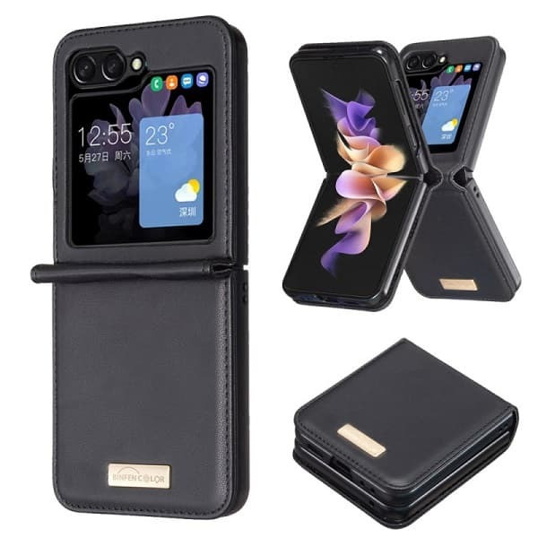 Samsung Galaxy Z Flip 6 Jinduka Leather Case: Premium Genuine Leather, Slim Fit, Stylish Protection - Image 2