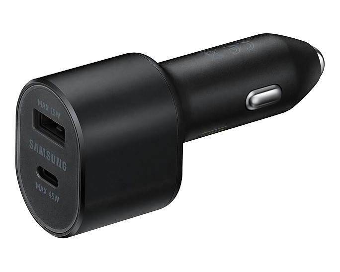 Samsung Super Fast 2.0 Car Charger: Dual Port (USB-C & USB-A), 45W PPS Compatible