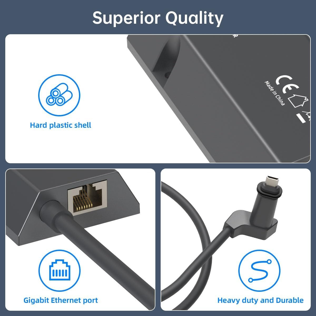 Starlink Ethernet Adapter: For Wired Network Connection & Stable Internet (Gen 2 Compatible)