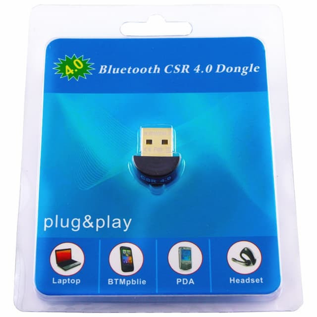 USB Bluetooth (CSR Chipset) 4.0 Dongle: Plug & Play Adapter for PC/Laptop