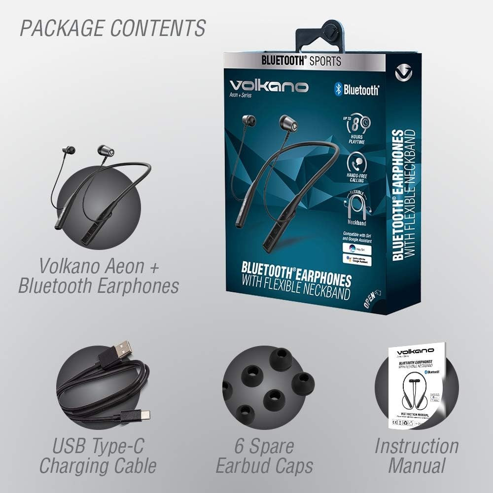 Volkano Aeon + Series Bluetooth Earphones with Neckband – VK-1010