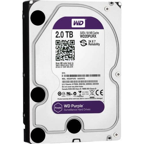 WD 2TB SATA/64MB Cache Internal Hard Disk WD Purple Surveillance Hard Disk