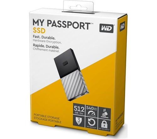 WD 512GB My Passport Portable External SSD USB 3.1 USB Type-C