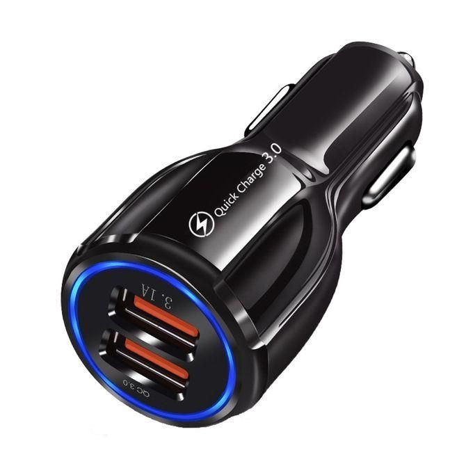 Generic 2-Port USB Car Charger Black - Image 2