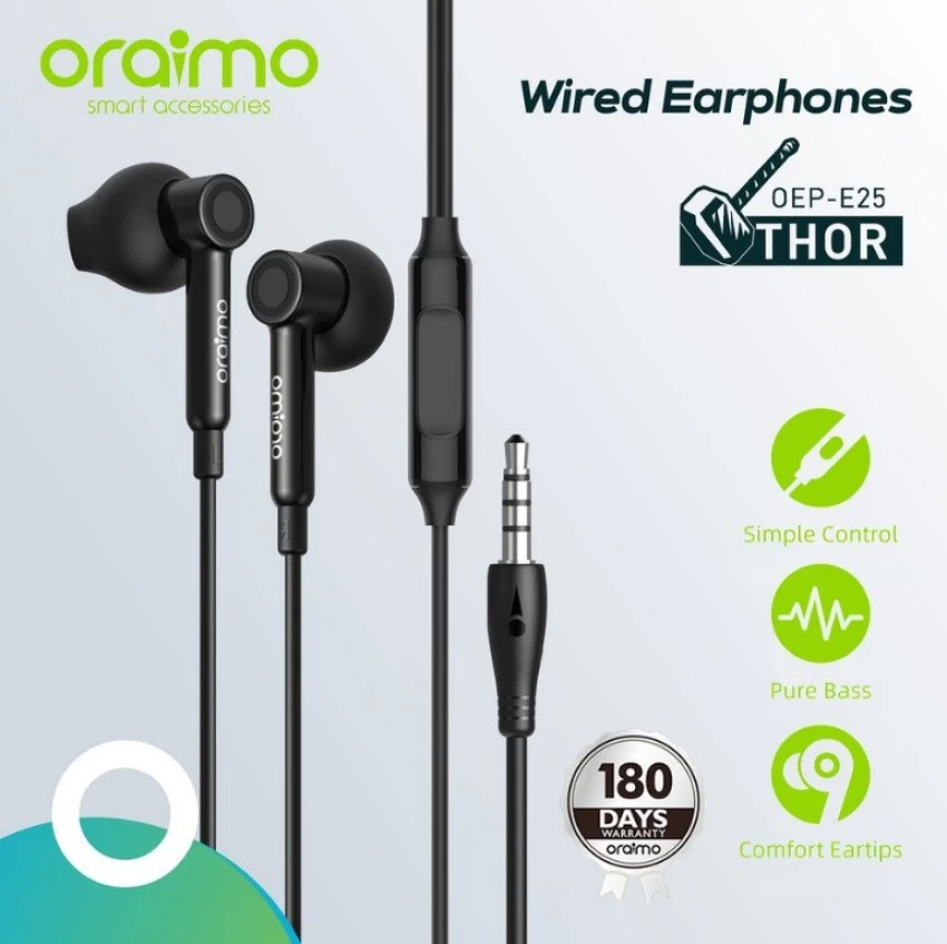 Oraimo OEP-E25 THOR Exceptional Sound Half-In Earphones