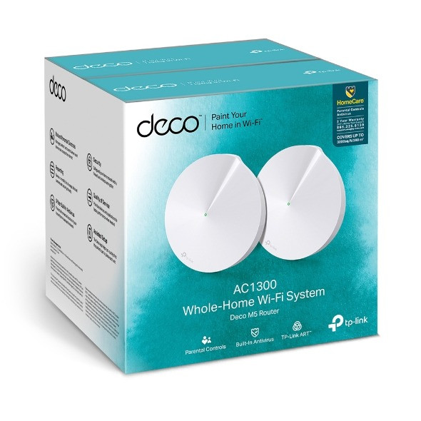 TP-Link Deco M5 AC1300 Whole Home Mesh Wi-Fi System (3 Pack) - TL-DECO M5