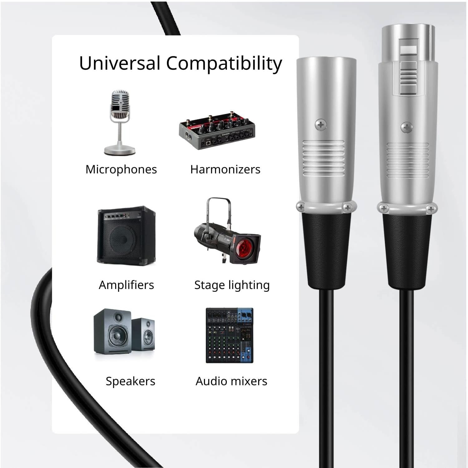 3-pin XLR Male Connector for Professional Audio,Video and Stage Lighting Equipment