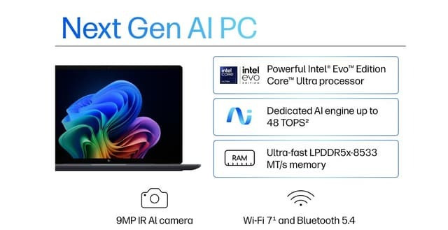 HP OmniBook X 14-fh0xxx AI Laptop: Intel Core Ultra 7 258V, 32GB RAM, 512GB SSD, 14 Inch Touchscreen, Intel Arc Graphics, 9MP IR AI Camera, Windows 11 Home - Image 2